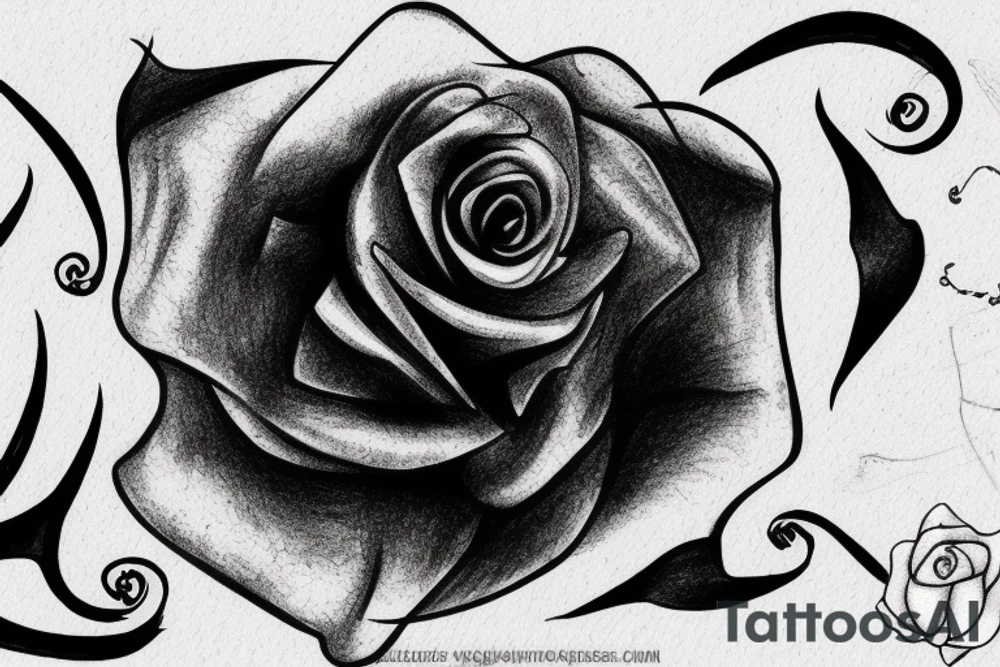 Withered rose with eyes tattoo idea
