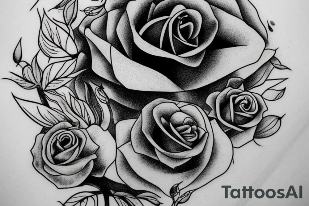 Withered rose with eyes inside tattoo idea