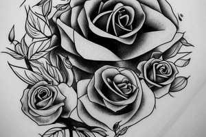 Withered rose with eyes inside tattoo idea