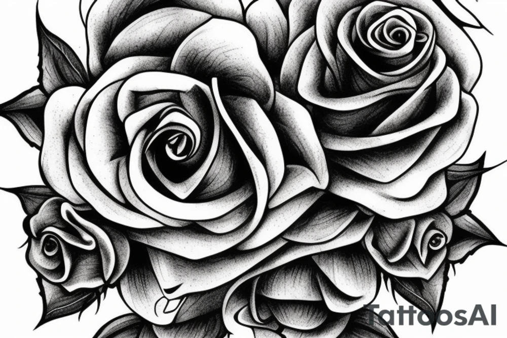 Withered rose with eyes in the middle tattoo idea