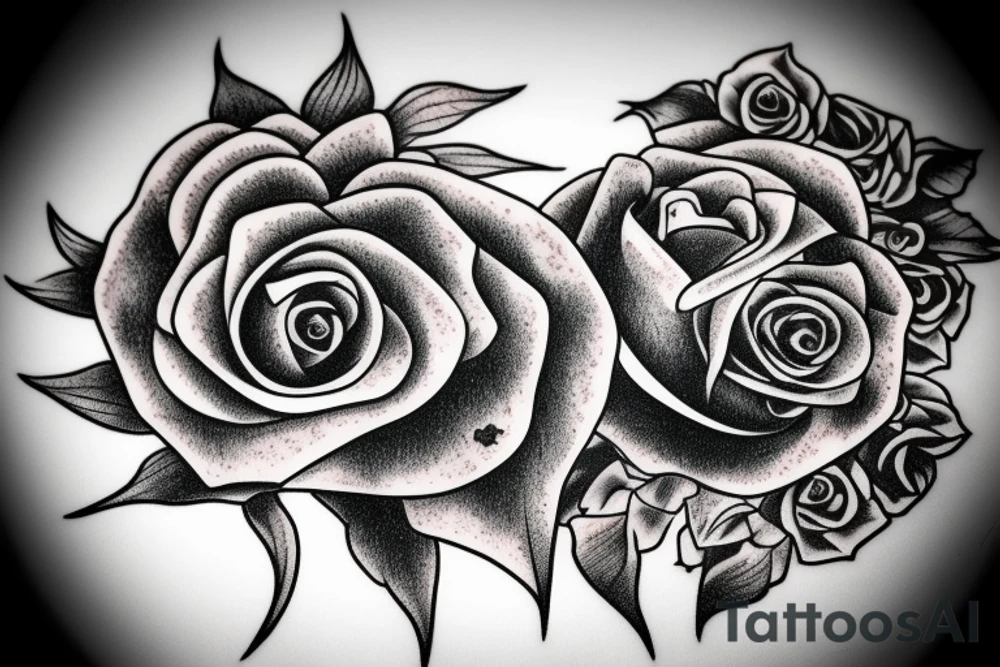Withered rose with eyes in the middle tattoo idea