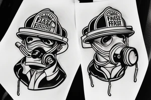 firefighter, mask, oxygen apparatus tattoo idea