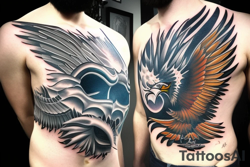 Interstellar movie combined with Philadelphia eagles tattoo idea