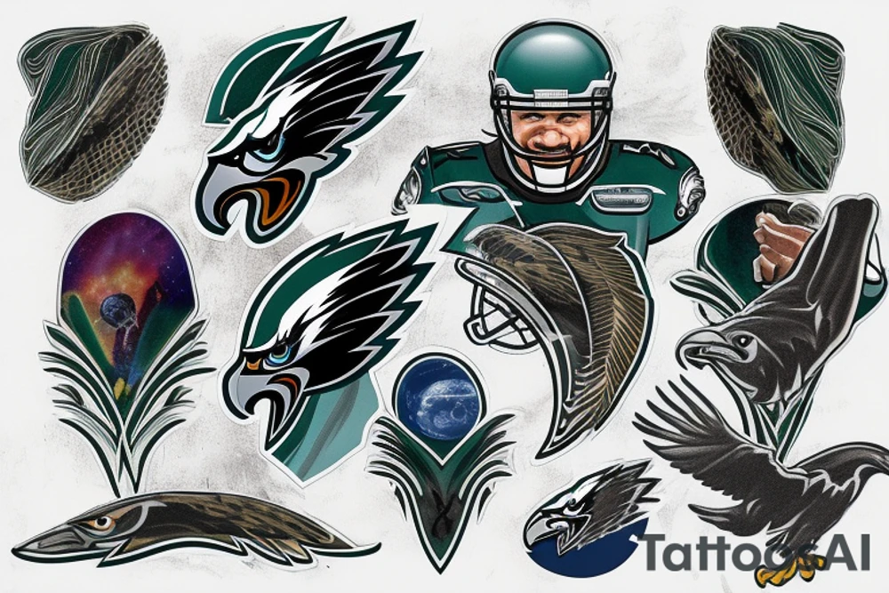 Interstellar movie combined with Philadelphia eagles tattoo idea