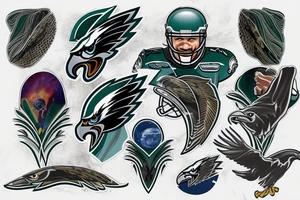 Interstellar movie combined with Philadelphia eagles tattoo idea