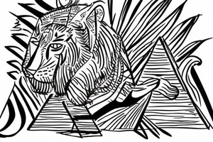 Tiger climbing a Egyptian pyramid tattoo idea