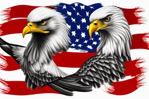 Albanian eagle with American flag tattoo idea