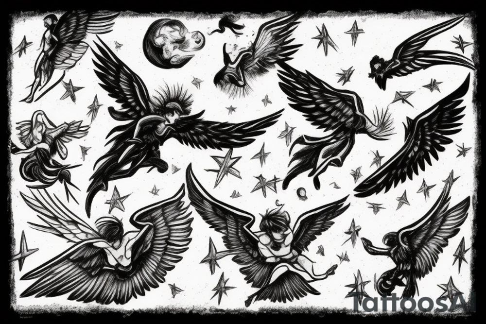 Icarus falling from the sky tattoo idea