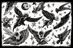 Icarus falling from the sky tattoo idea