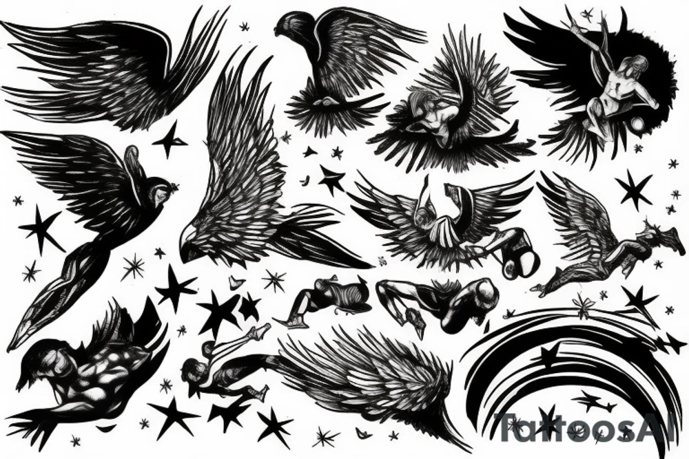 Icarus falling from the sky tattoo idea