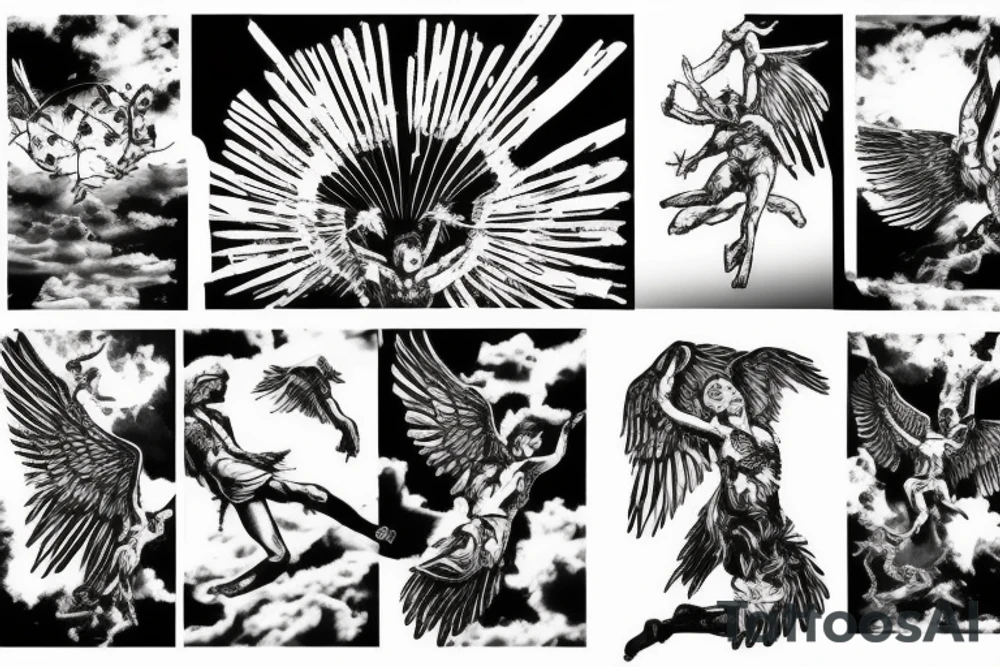 Icarus falling head first from the sky tattoo idea