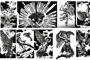 Icarus falling head first from the sky tattoo idea
