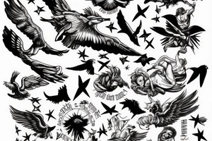 Icarus falling head first from the sky tattoo idea