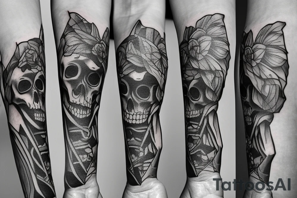 skeleton reading a book tattoo idea