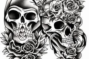 skeleton reading a book tattoo idea