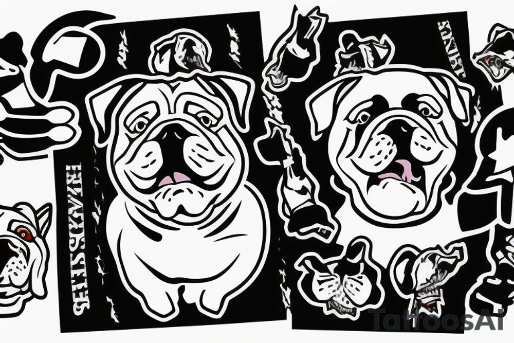 UGA the bulldog holding the national championship trophy tattoo idea