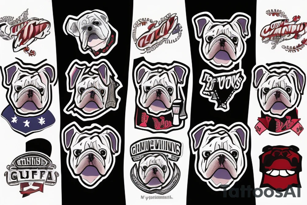 UGA the bulldog holding the national championship trophy tattoo idea