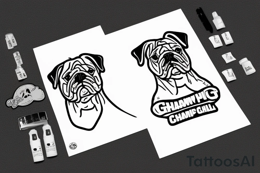 UGA the bulldog holding the national championship trophy tattoo idea