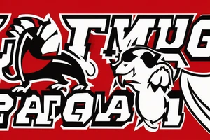 the university of georgia mascot holding the national championship trophy (red and black colors) tattoo idea