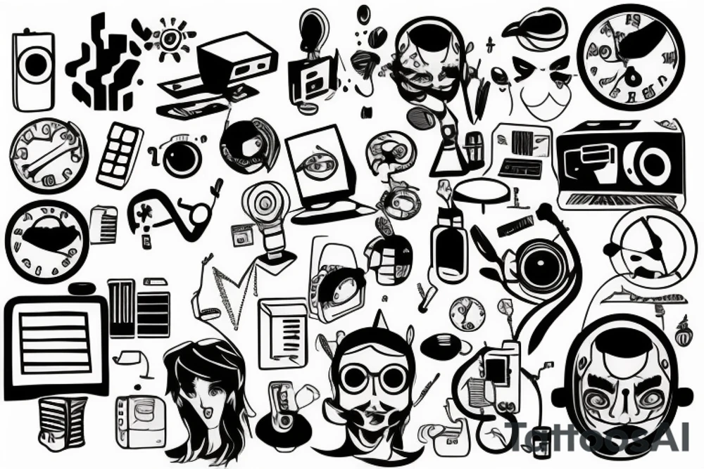 computer x human tattoo idea