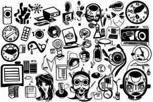 computer x human tattoo idea
