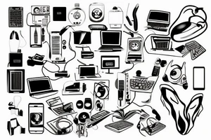 computer x human tattoo idea