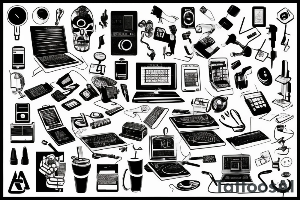 computer x human tattoo idea