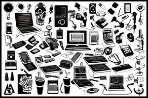 computer x human tattoo idea