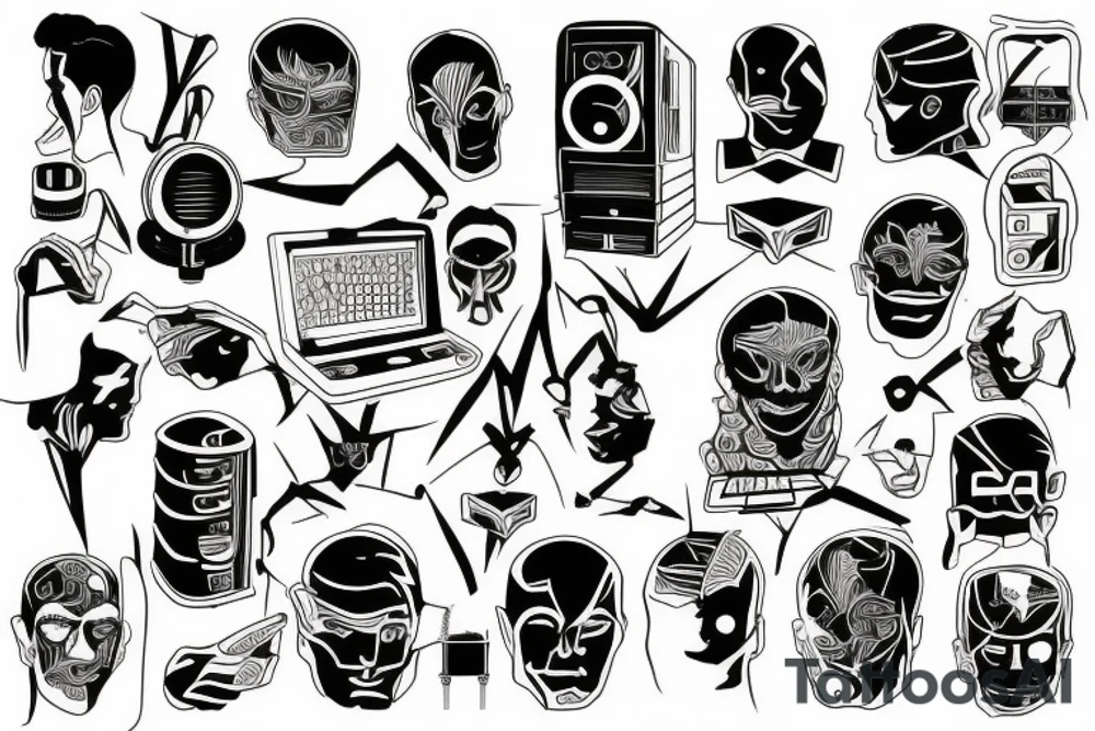 computer x human tattoo idea