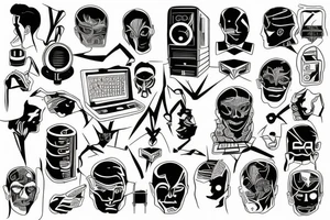 computer x human tattoo idea