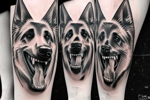 German shepherd snarl tattoo idea