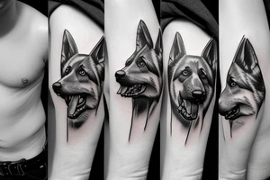 German shepherd snarl tattoo idea