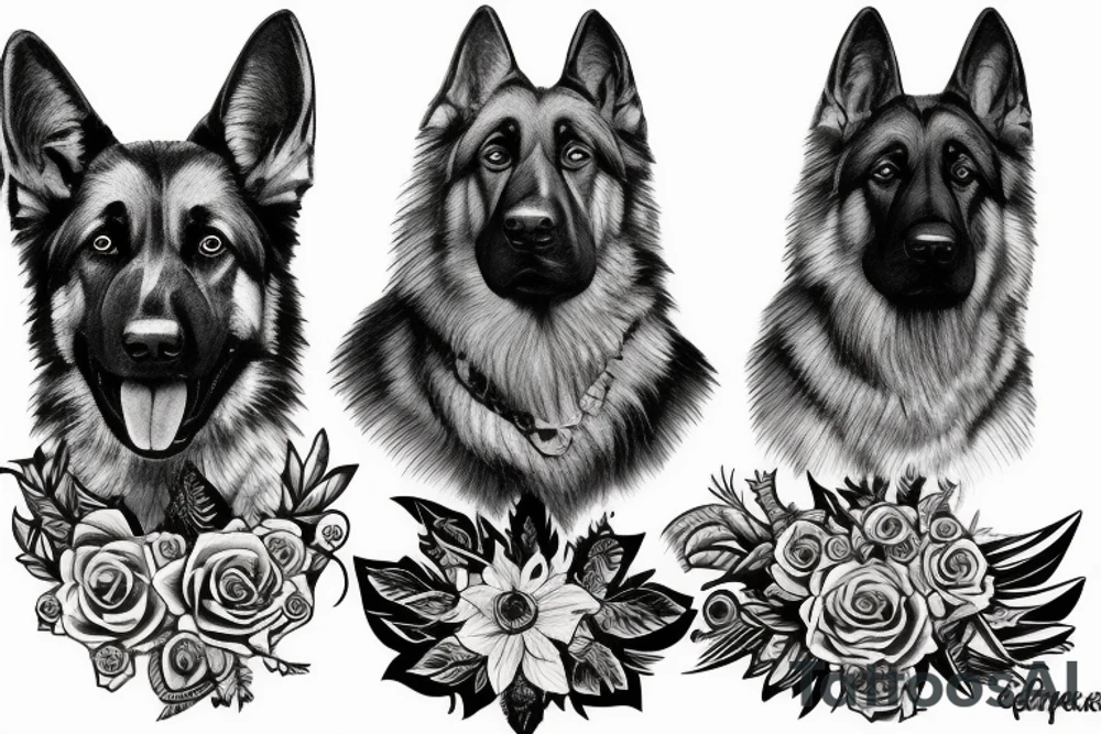 German shepherd tattoo idea