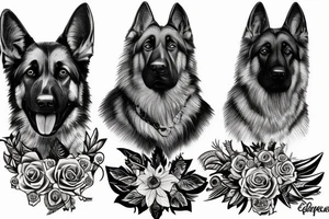 German shepherd tattoo idea