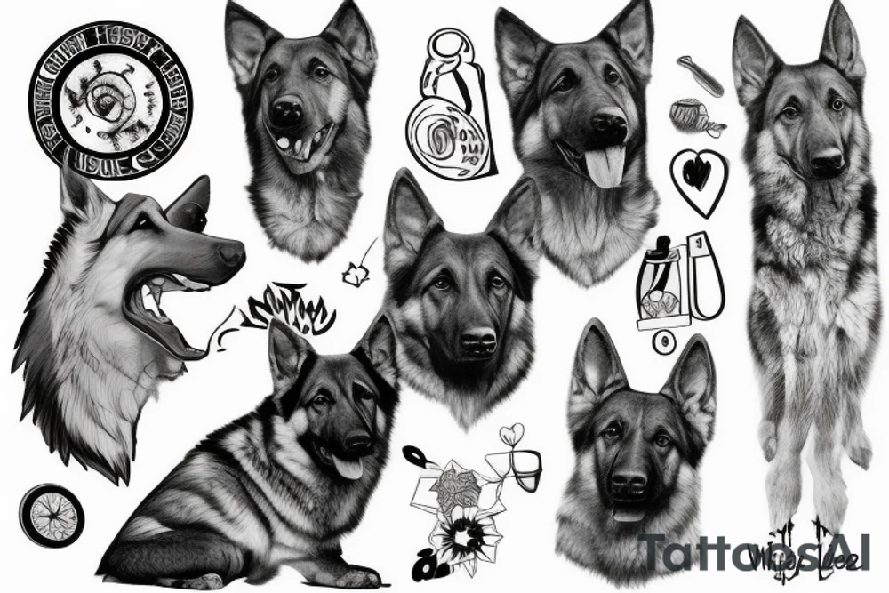 German shepherd tattoo idea