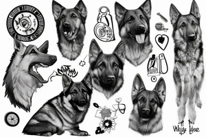 German shepherd tattoo idea