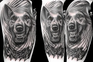 German shepherd freddy krueger mix tattoo idea