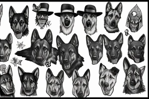German shepherd freddy krueger mix tattoo idea
