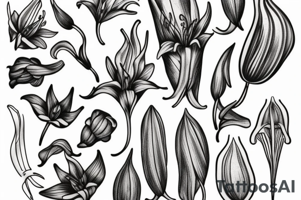 lilium bosniacum tattoo idea