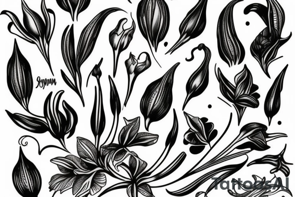 Lilium bosniacum flower tattoo idea