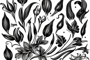 Lilium bosniacum flower tattoo idea