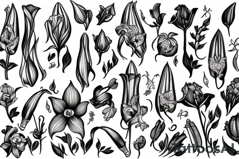 Lilium bosniacum flower tattoo idea