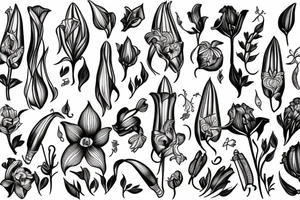 Lilium bosniacum flower tattoo idea