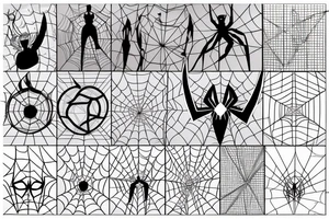 Geometricalgeometric representation of the object with the marvel/spiderman theme in the background tattoo idea