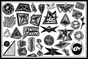 geometric representation of an object with a marvel theme as ambiguity tattoo idea