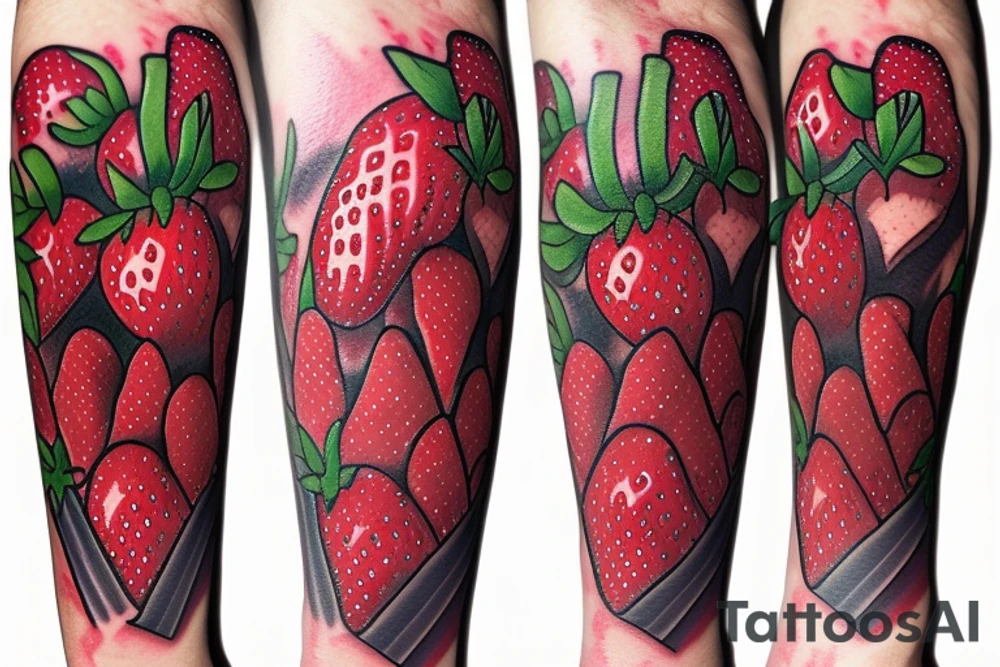 Strawberry with a sword through it tattoo idea