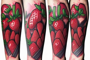 Strawberry with a sword through it tattoo idea