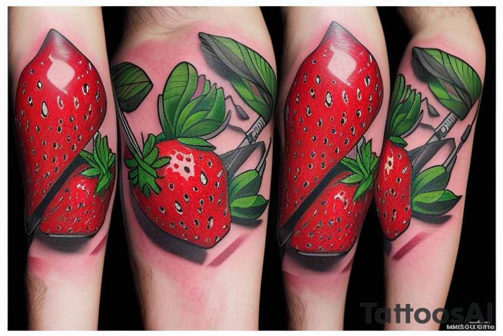 Strawberry with a sword through it tattoo idea