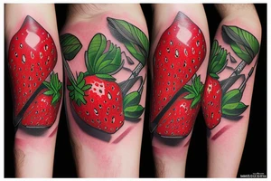 Strawberry with a sword through it tattoo idea
