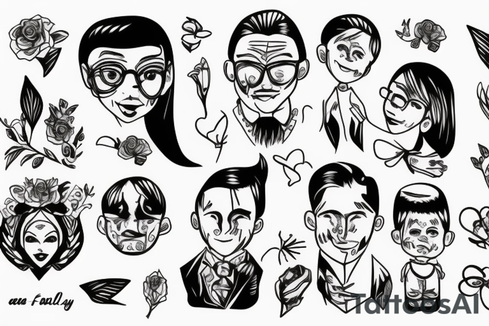 family with dad bother and son tattoo idea